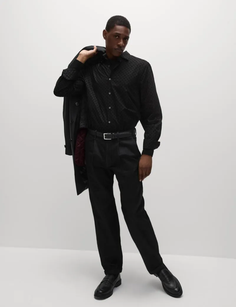 Pure Cotton Flock Textured Shirt