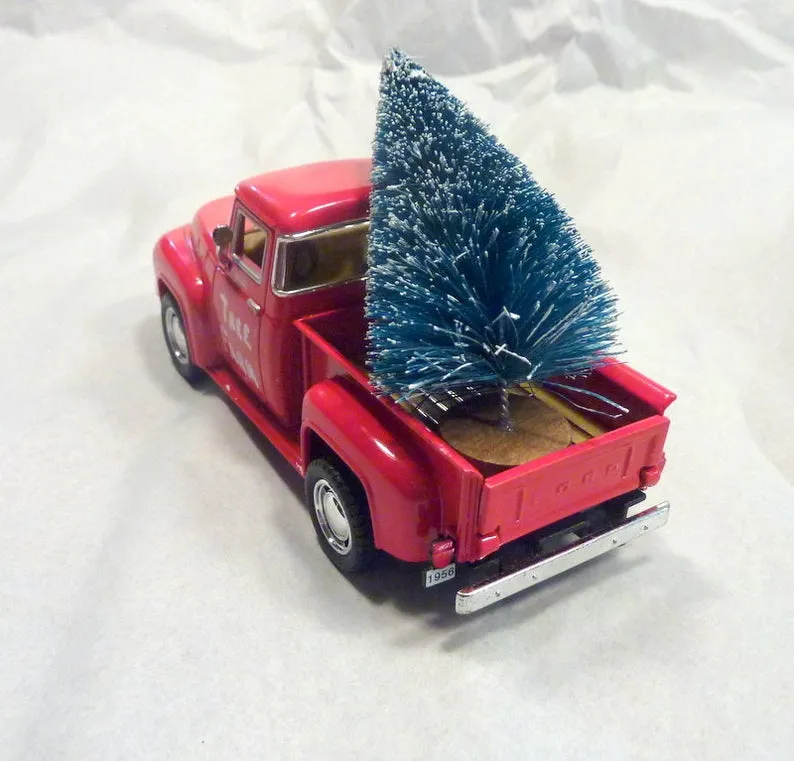 Red Farmhouse Truck, Diecast truck decor, Christmas Truck decorations, Metal truck, red truck decor