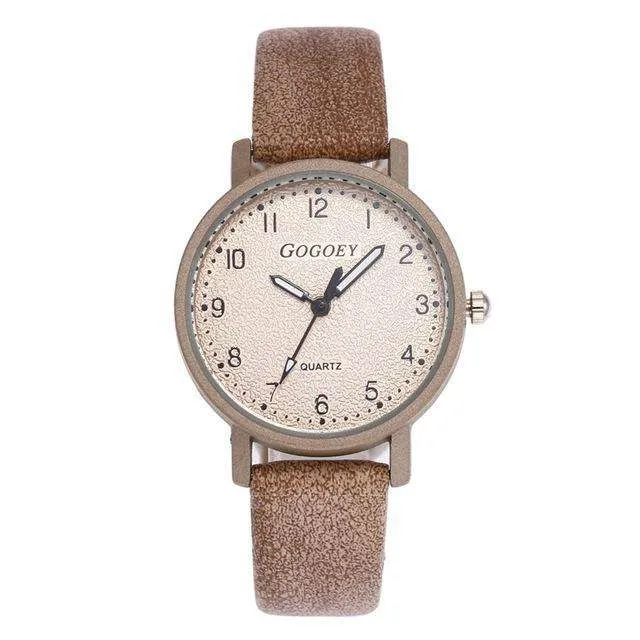 Retro Design Women Watches Leather Band Quartz Wrist Watch Top Brand Luxury Fashion Clock Saat Drop Shipping montre femme