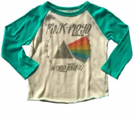 Rowdy Sprout - Pink Floyd Raglan in Cream and Spring Green