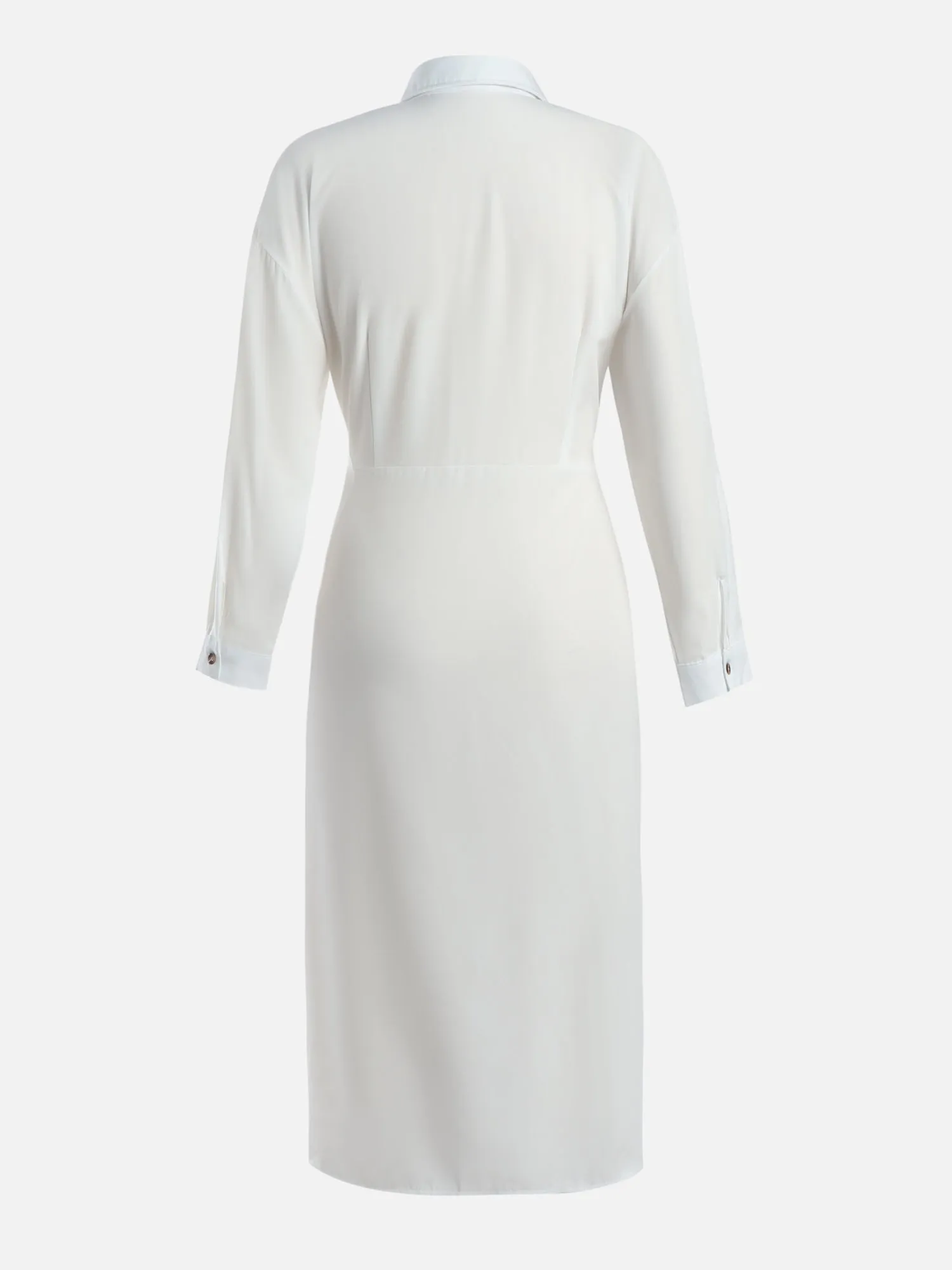 Ruched Button Down Midi Dress