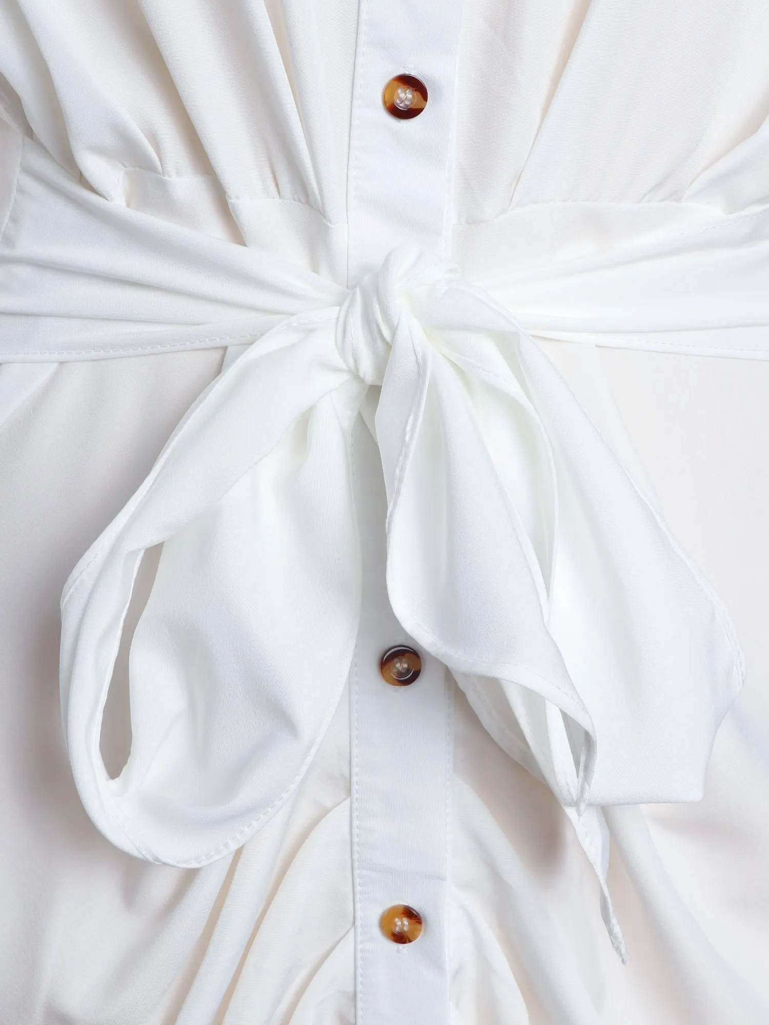 Ruched Button Down Midi Dress