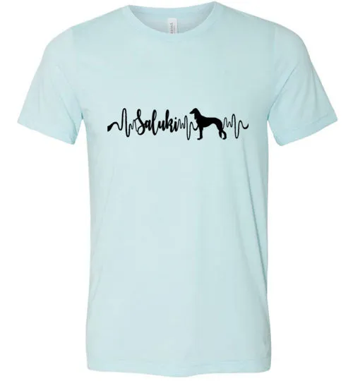 Saluki Heartbeat Unisex Short Sleeve Shirt Black
