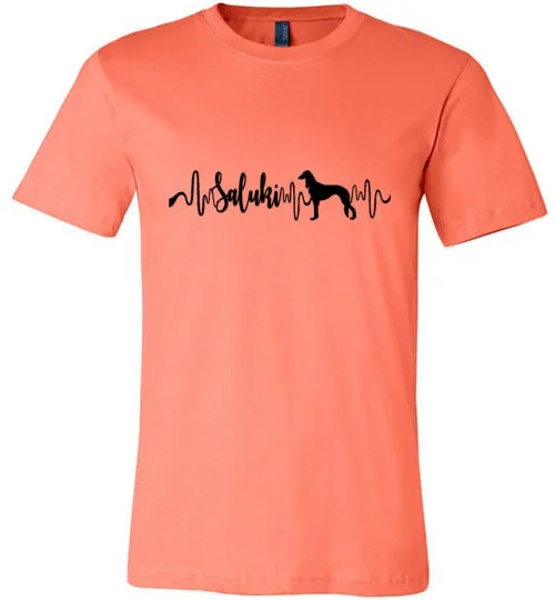Saluki Heartbeat Unisex Short Sleeve Shirt Black