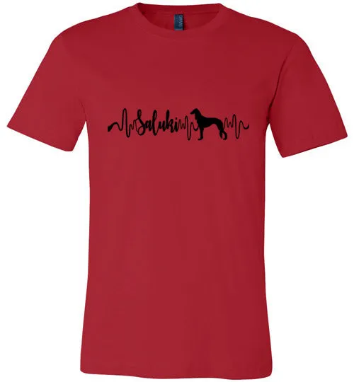 Saluki Heartbeat Unisex Short Sleeve Shirt Black