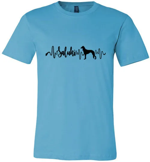 Saluki Heartbeat Unisex Short Sleeve Shirt Black