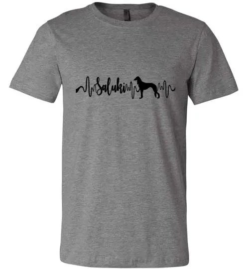 Saluki Heartbeat Unisex Short Sleeve Shirt Black