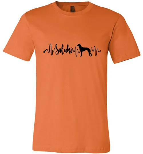 Saluki Heartbeat Unisex Short Sleeve Shirt Black