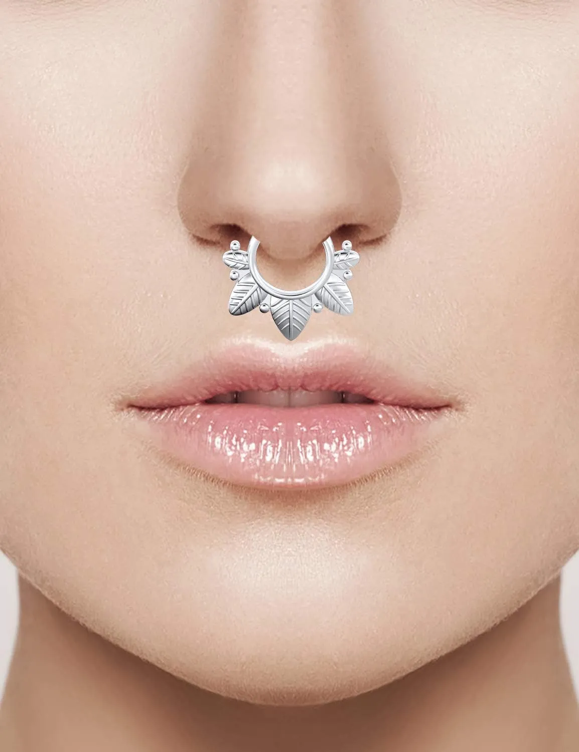 SCERRING Fake Septum Nose Hoop Rings Clear CZ Faux Non Pierced Clicker Hanger Nose Septum Ring Clip On Body Piercing Jewelry 20PCS