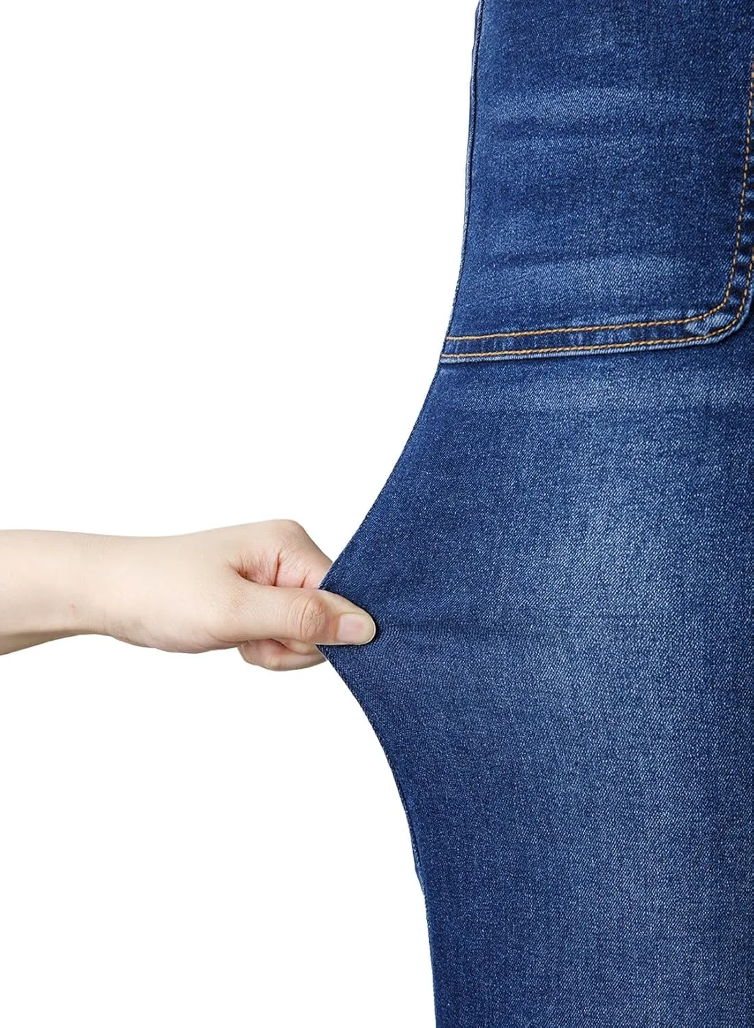 Sidefeel Women's High Waisted Straight Leg Jeans Stretchy Tummy Control Wide Leg Denim Pants with Pockets