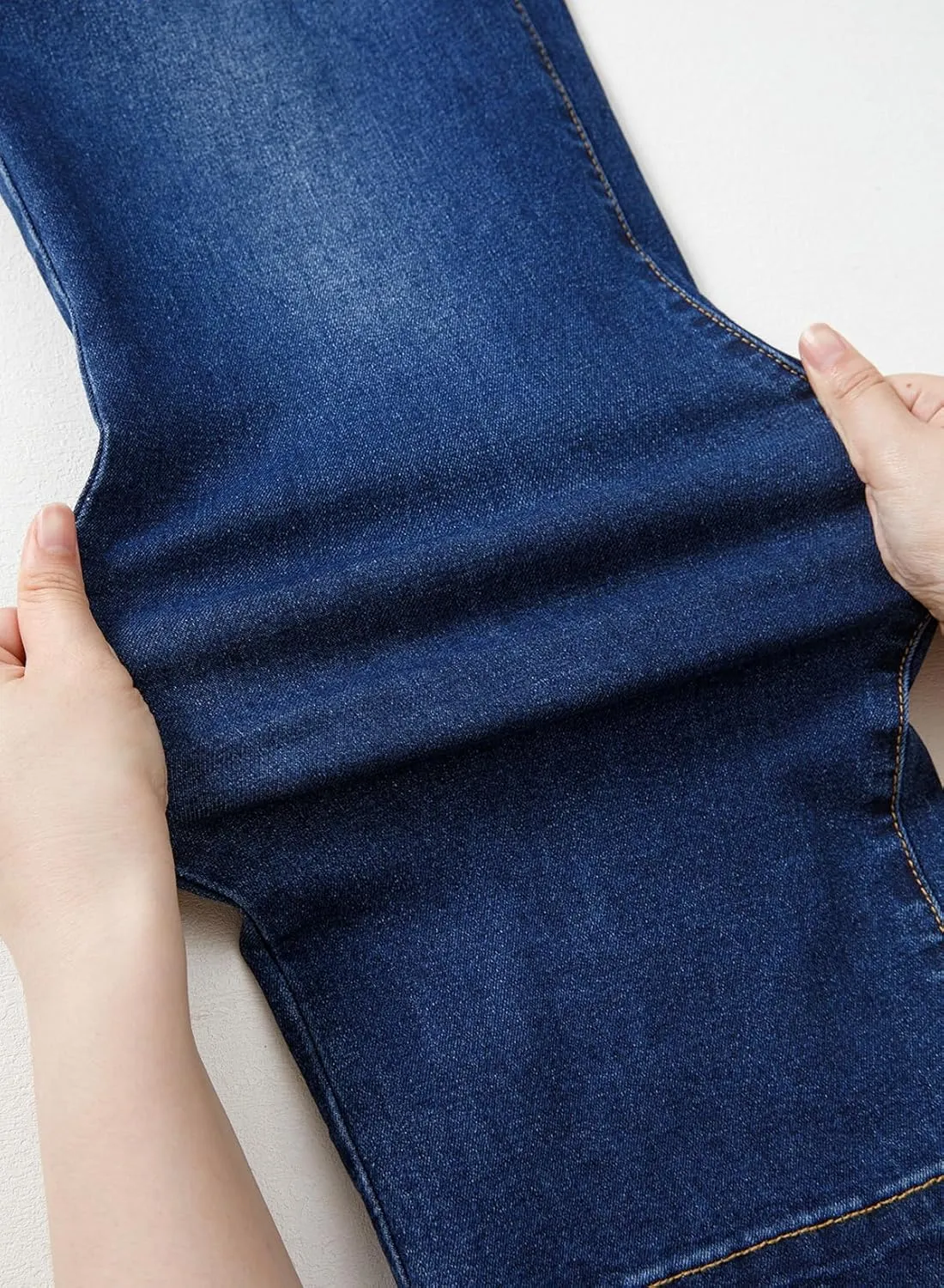 Sidefeel Women's High Waisted Straight Leg Jeans Stretchy Tummy Control Wide Leg Denim Pants with Pockets