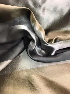 Silk & Poly Wide Strip - Gray / Green / Dark Gray