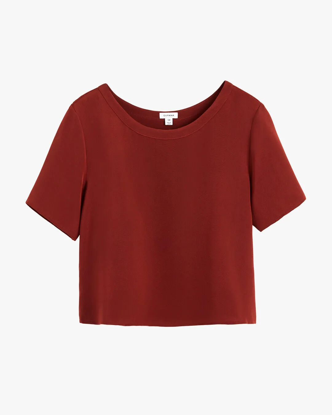 Silk Cropped Crewneck Tee