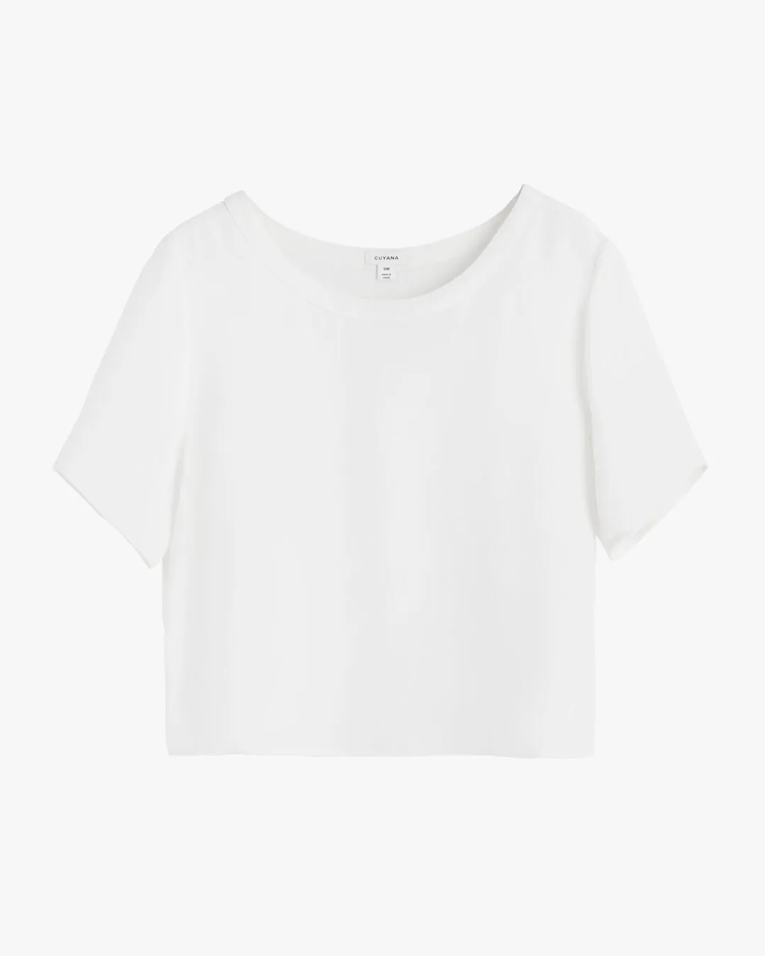 Silk Cropped Crewneck Tee