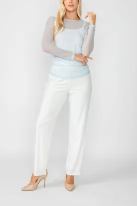 Sky Basic Mesh Long Sleeve Top