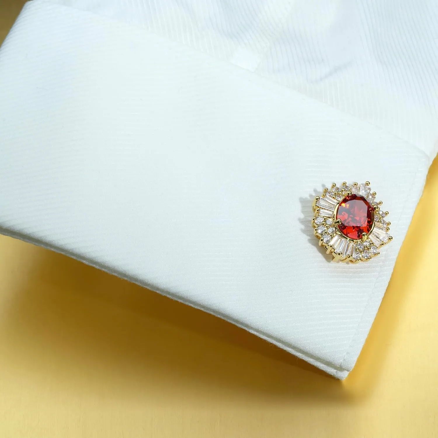 Sogee Crystal Cufflinks for Men Real Gold Plated CZ Mens Cuff Links for Wedding Party Unique Gift