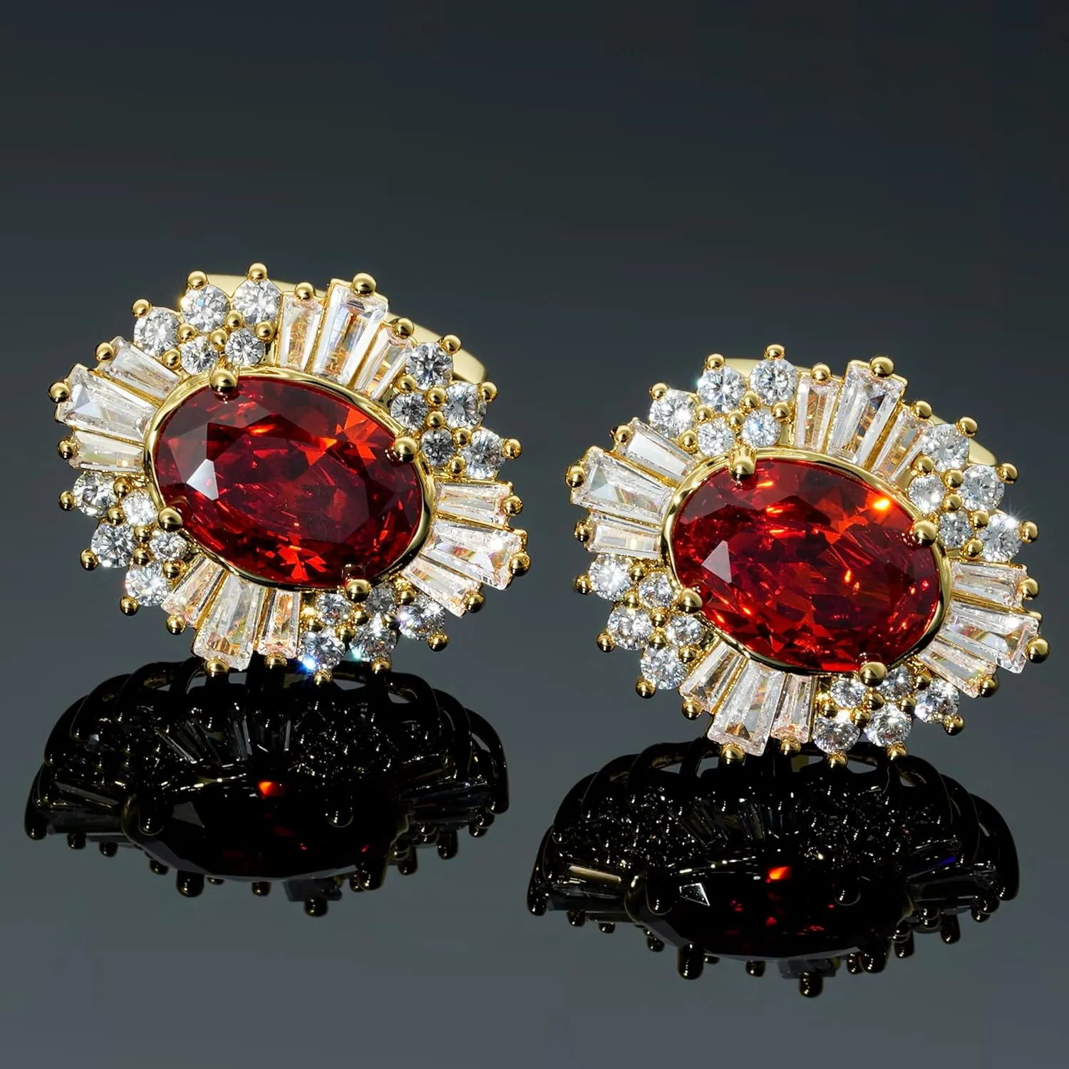 Sogee Crystal Cufflinks for Men Real Gold Plated CZ Mens Cuff Links for Wedding Party Unique Gift