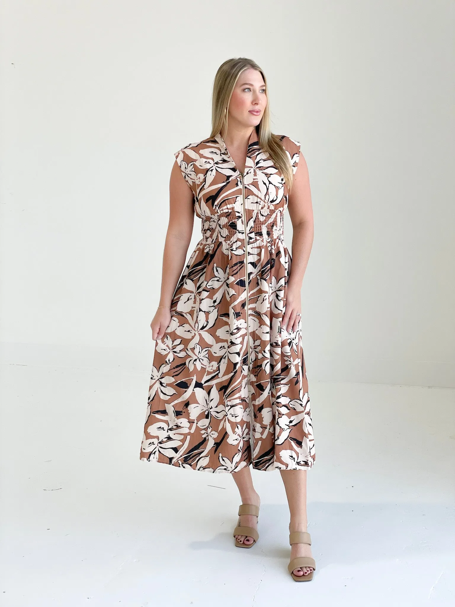 Summit Midi Dress - Camel