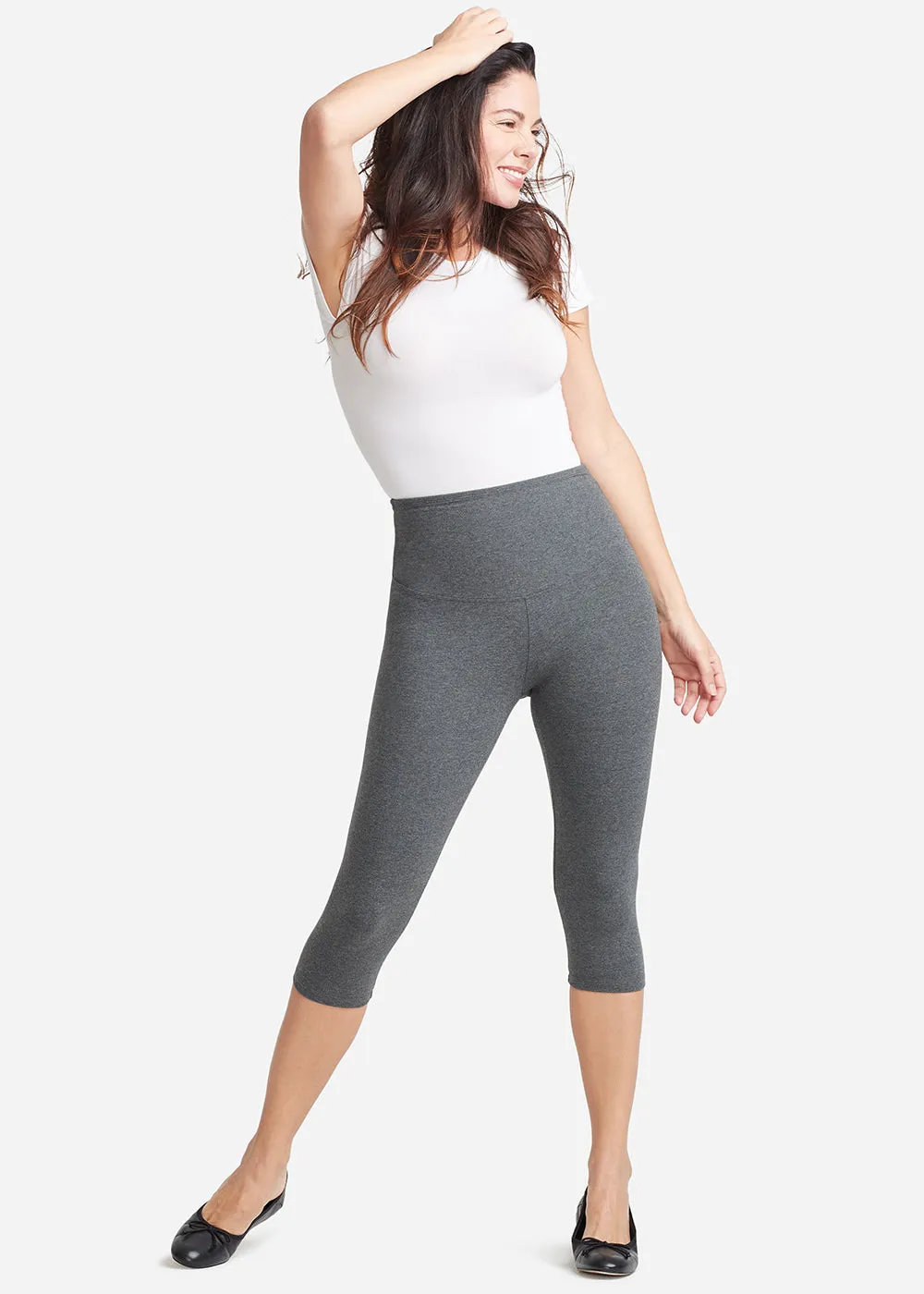 Talia Cropped Capri Shaping Legging - Cotton Stretch