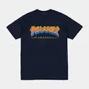 Thrasher Godzilla Burst Tee Navy Blue