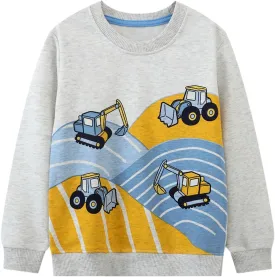 Toddler Boy Cotton Crewneck Long Sleeve Sweatshirt Christmas Clothing 2-7T