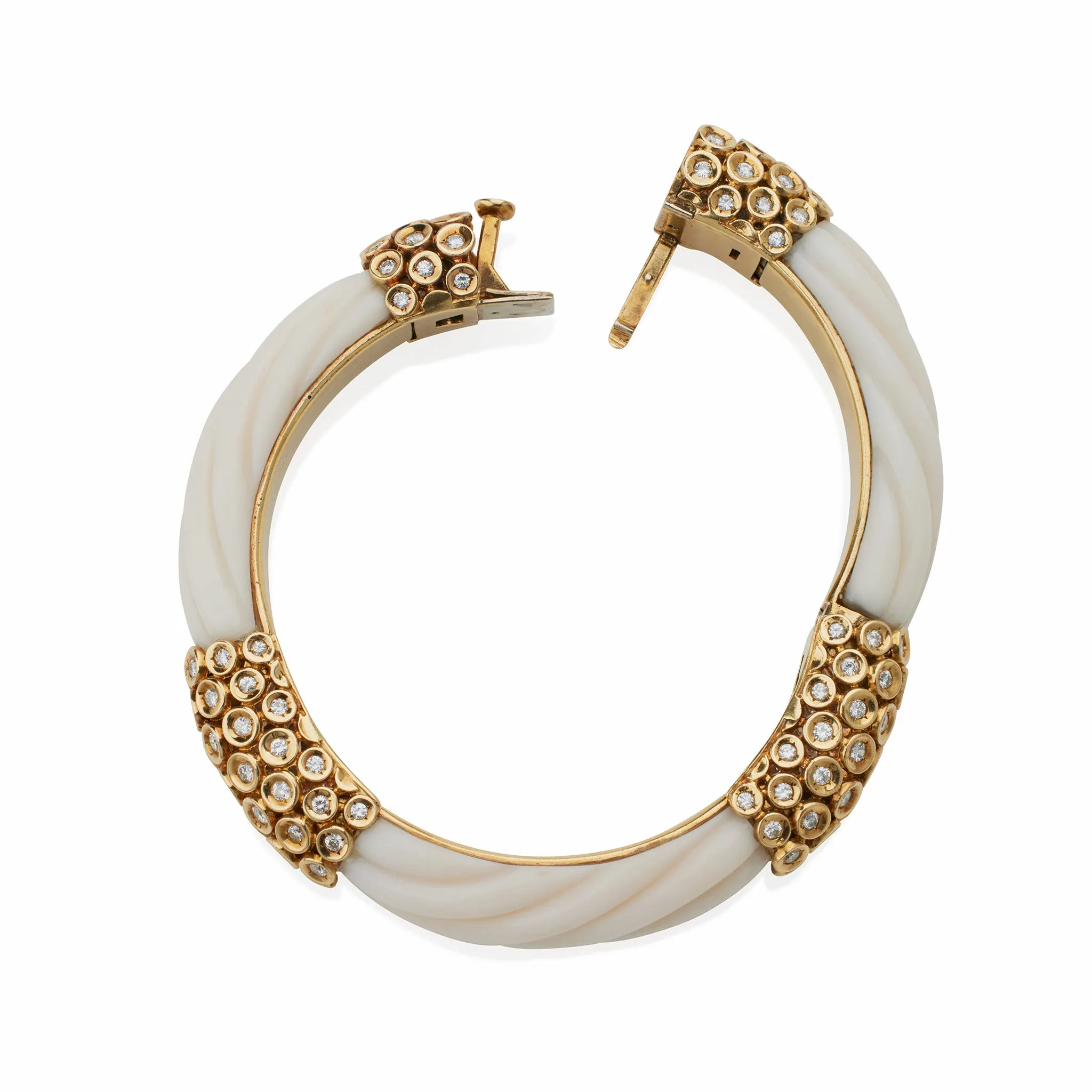 Van Cleef & Arpels White Coral and Diamond Bracelet