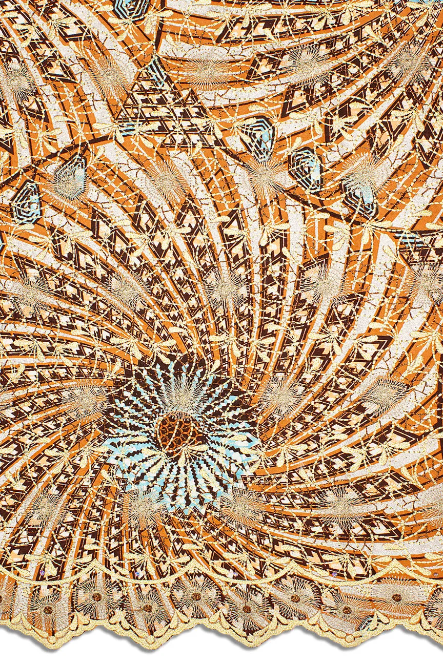 Vlisco Super Wax Gold with Lace Embroidery - VHL5034