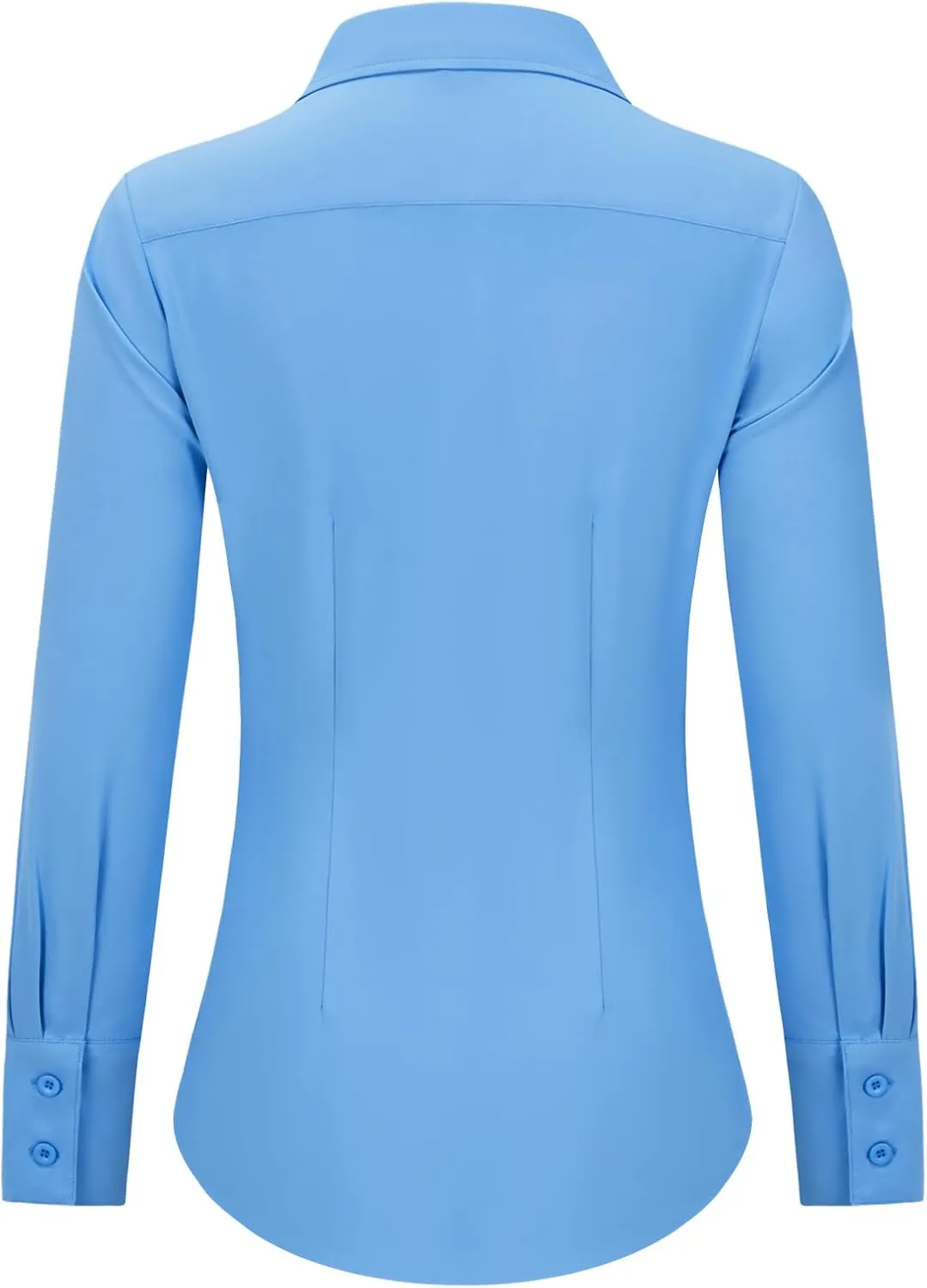 Women's Button Down Shirts Collared Fitted Dress Shirts Long Sleeve Wrinkle Free Blouse Formal Office Work Tunic Tops