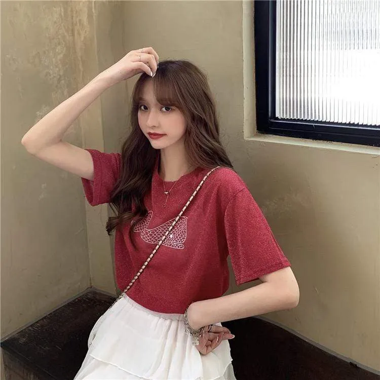 Women's Cute Fish Printed Round Color T-shirts