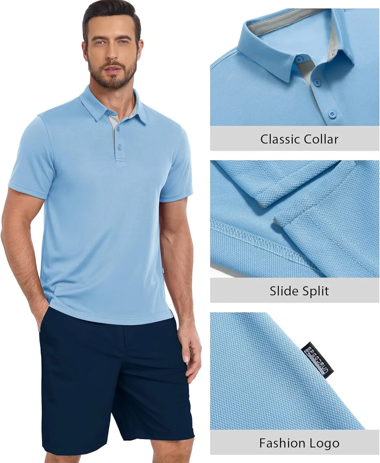 ZITY 3 Pack Polo Shirts for Men Short Sleeve Moisture Wicking T Shirt Business Casual Mens Golf Shirts Collared T-Shirts